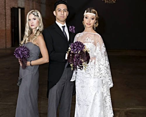 Three young people in formal wear